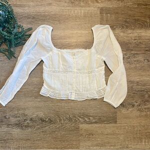 American Eagle Outfitters Fitted Smocked Blouse
